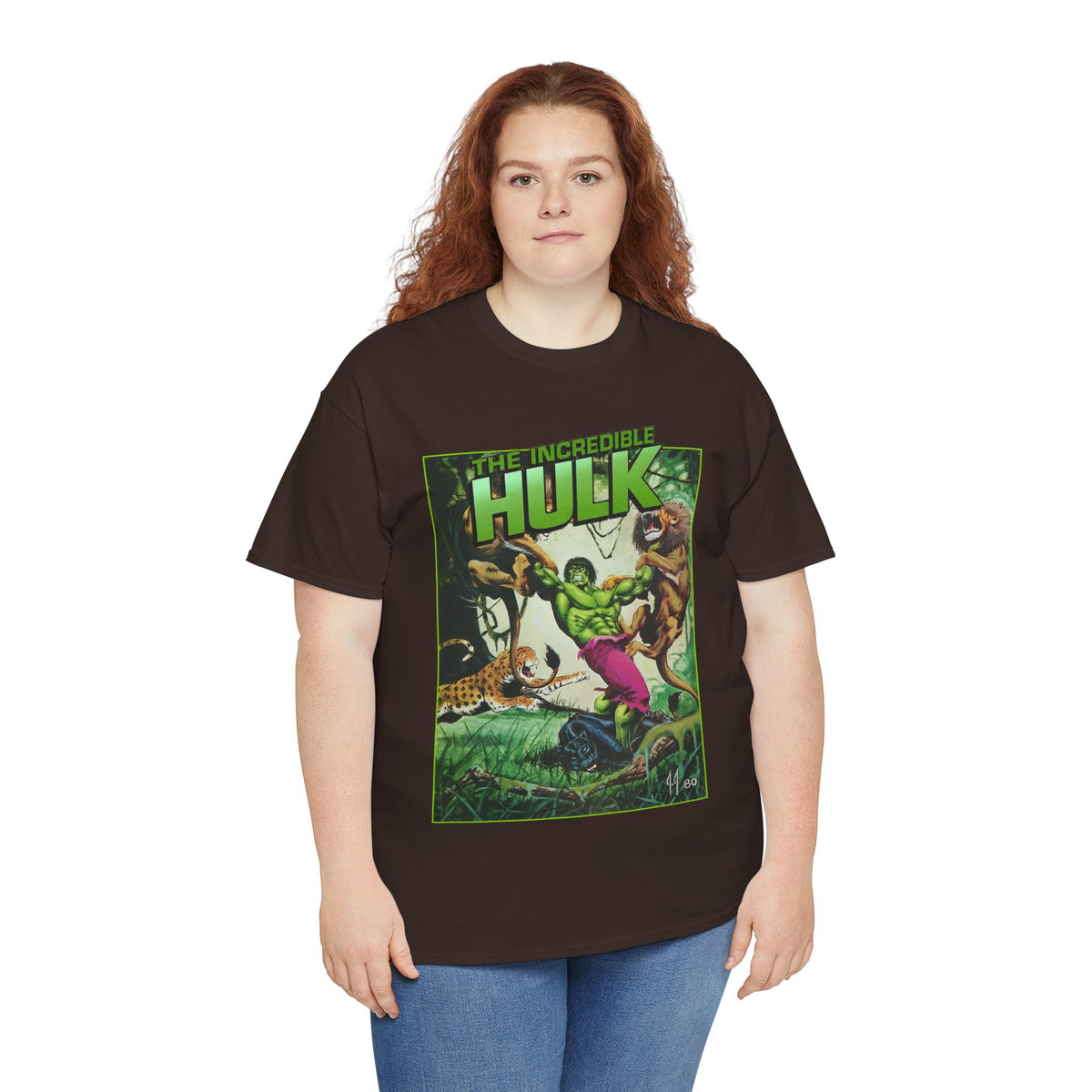 Incredible Hulk T-Shirt - Joe Jusko Art - Hulk Fighting Lions and Tigers - Marvel Comics