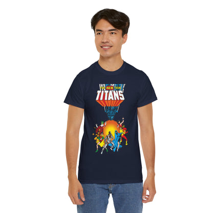 New Teen Titans T-Shirt - George Perez Art - Robin, Wonder Girl, Cyborg, Raven, Starfire, Kid Flash - #10 Cover Art - DC Comics