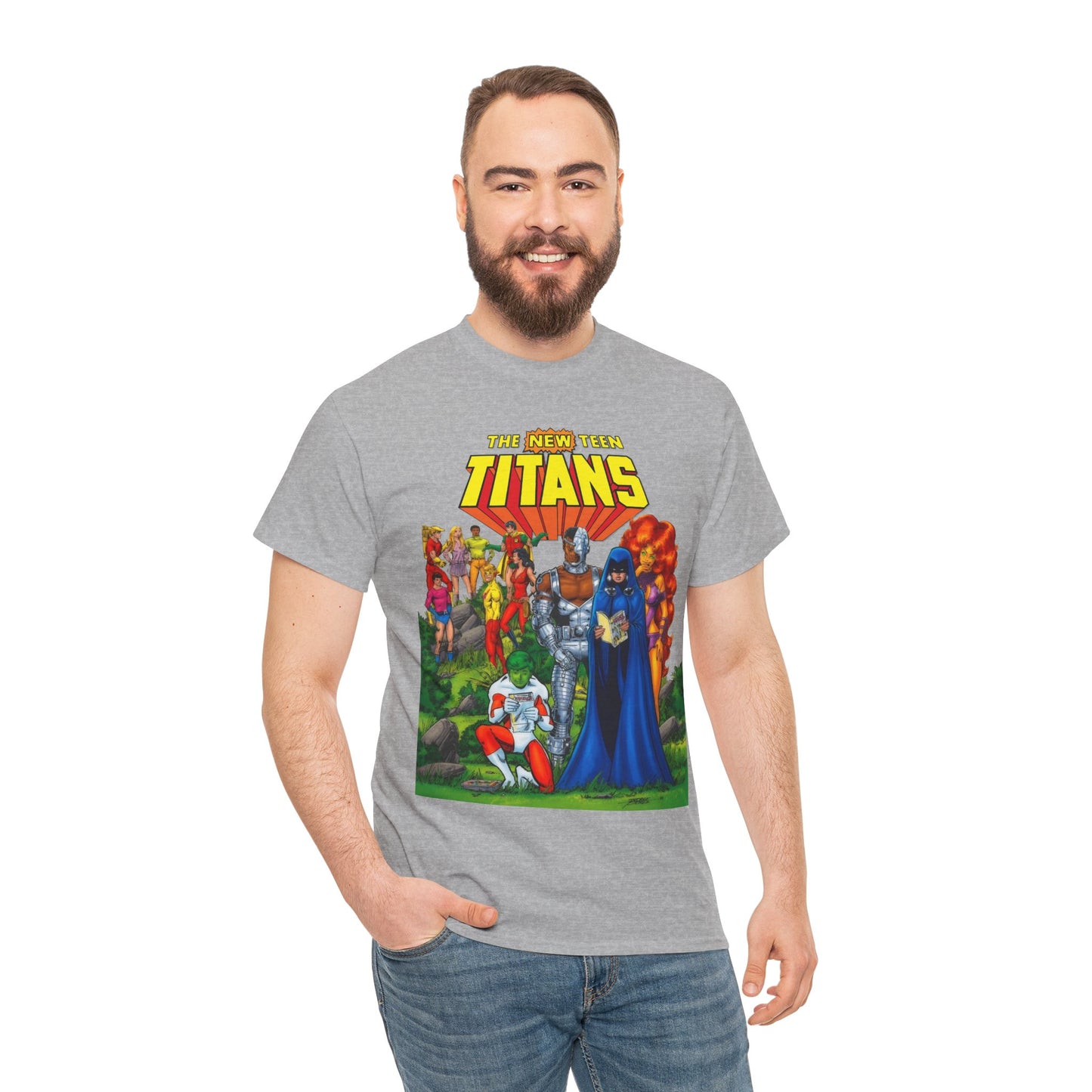 New Teen Titans T-Shirt - George Perez Art - Rare Promo Art - Titans Old & New - DC Comics