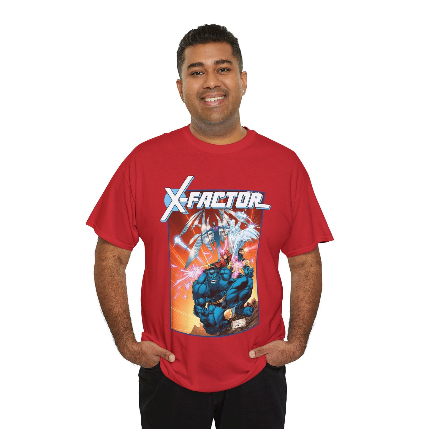 X-Factor T-Shirt - Whilce Portacio Art - Cyclops, Jean Grey, Iceman, Arcangel, Beast - X-Men Founding Members - Marvel Comics