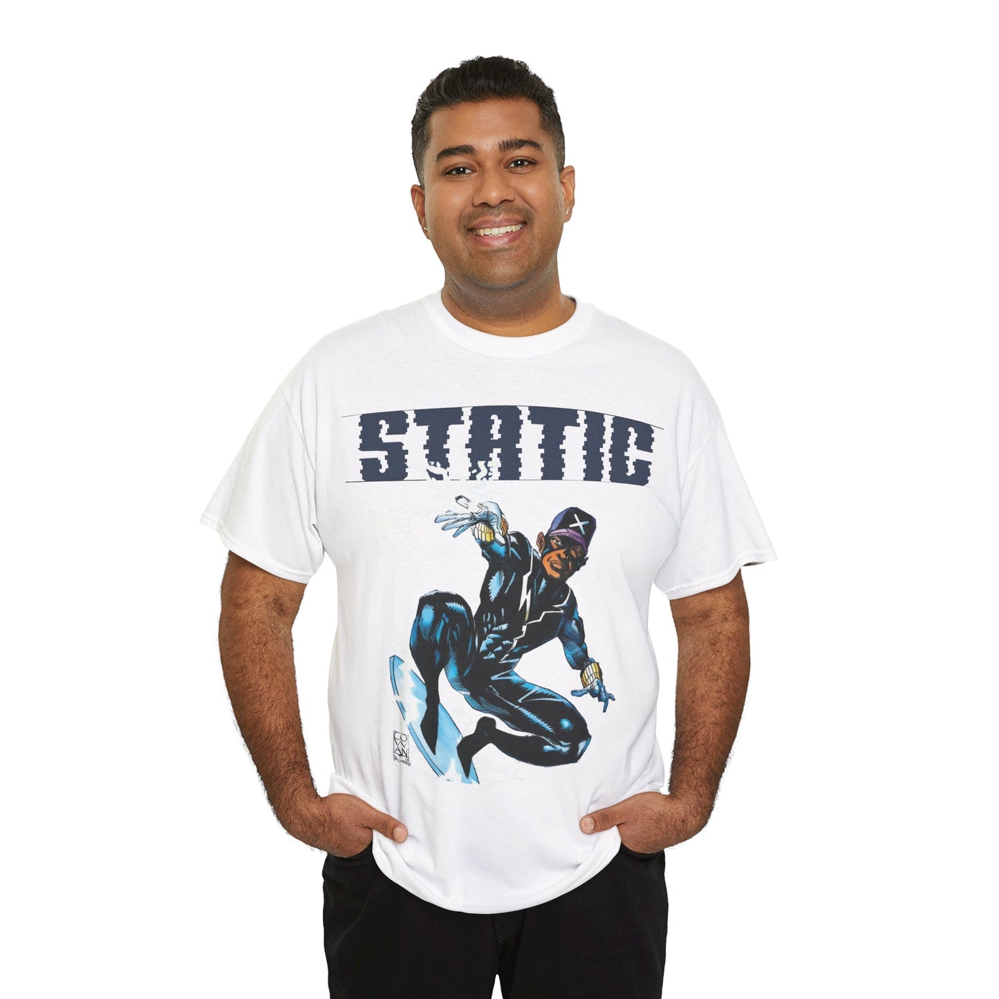 Static T-Shirt - Denys Cowan Art - DC Comics, Milestone Media - Shock to your System