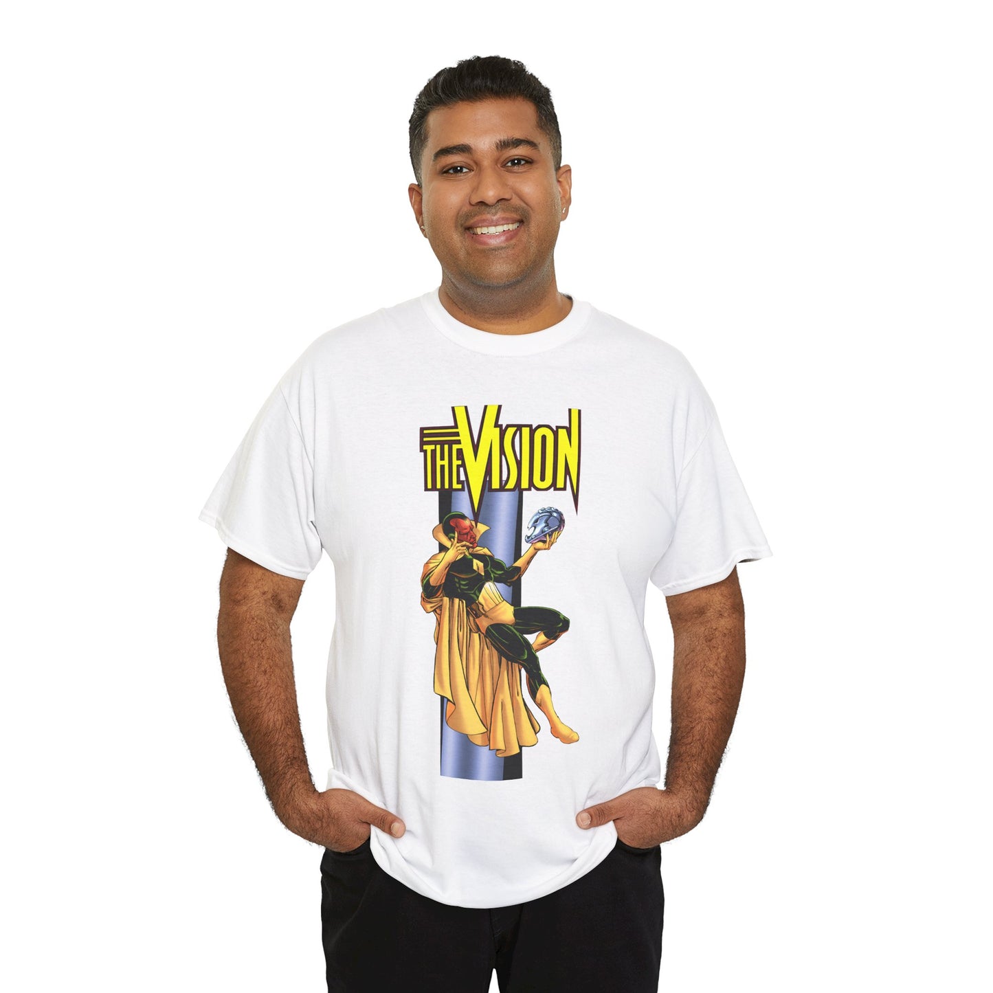 Vision T-Shirt - George Perez Art - Built by Ultron - Avengers Member - Marvel Comics