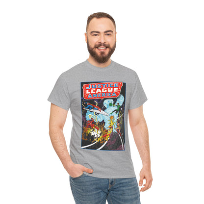 Justice League T-Shirt - George Perez Art - Tornado Tyrant - Superman, Firestorm, Flash, Wonder Woman, Green Lantern - DC Comics