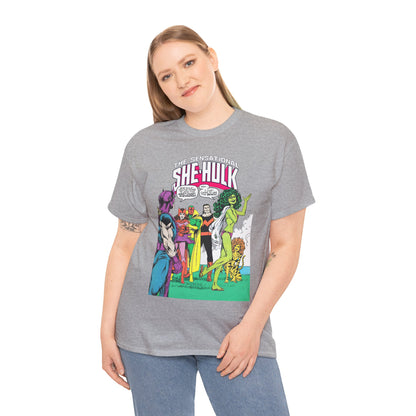 She-Hulk T-Shirt - John Byrne Art - West Coast Avengers Appearance - Hawkeye, Scarlet Witch, Wonder Man, Vision, Tigra - Marvel Comics