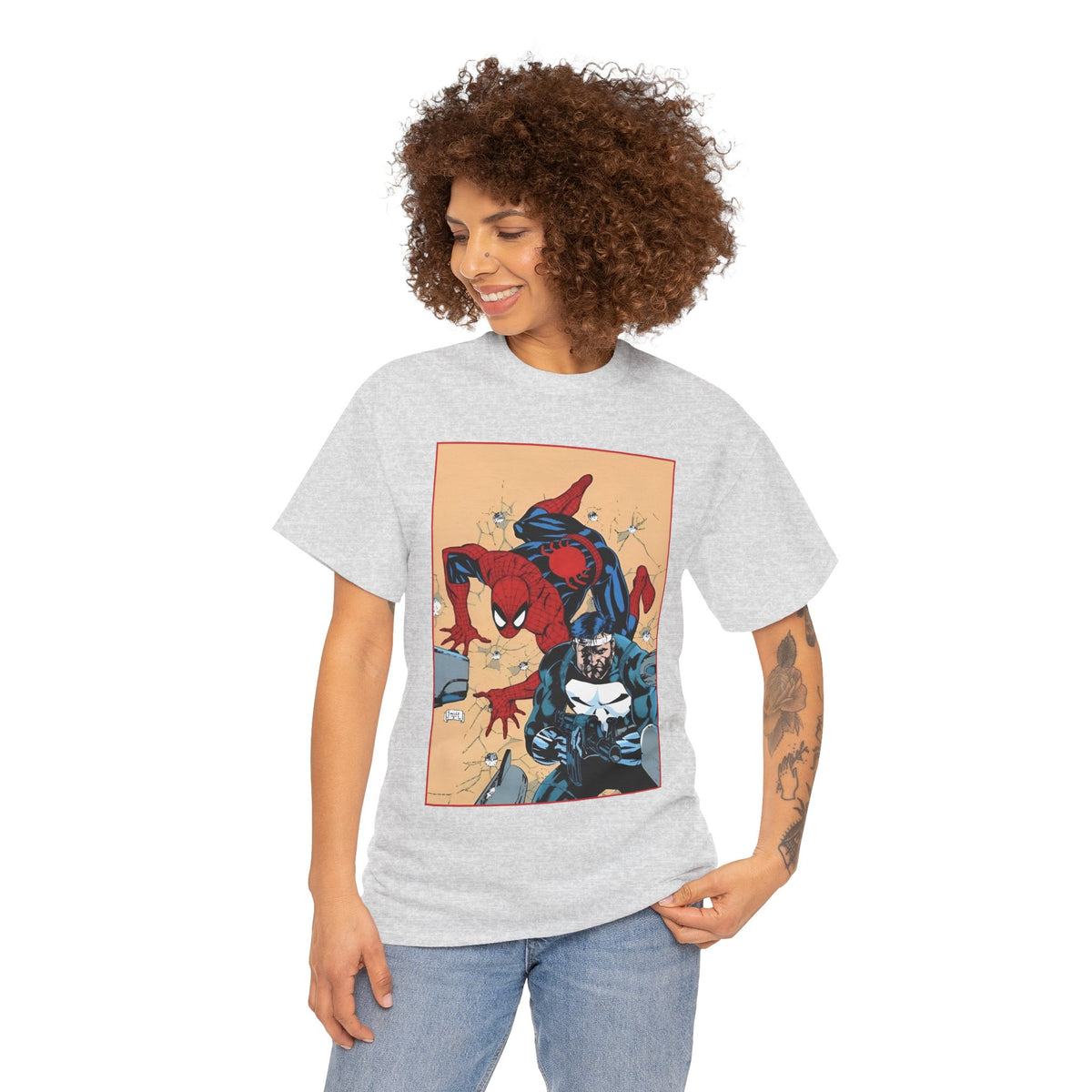 Spider-Man & Punisher T-Shirt - Jim Lee Art - Marvel Comics