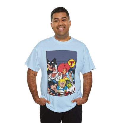 New Teen Titans T-Shirt - George Perez Painted Art - Nightwing, Wonder Girl, Raven, Jericho, Cyborg, Starfire, Changeling - DC Comics