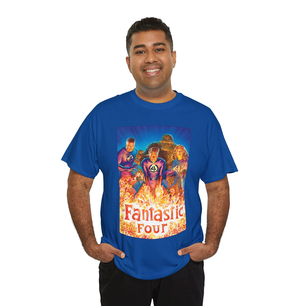 Fantastic Four T-Shirt - Alex Ross Art - Mr. Fantastic, Invisible Woman, Human Torch, The Thing - Marvel Comics