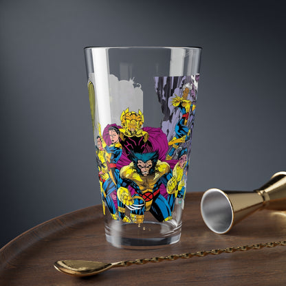 Uncanny X-Men Pint Glass, 16oz - Jim Lee Art - Wolverine, Psylocke, Storm, Forge, Gambit, Jubilee - Marvel Comics