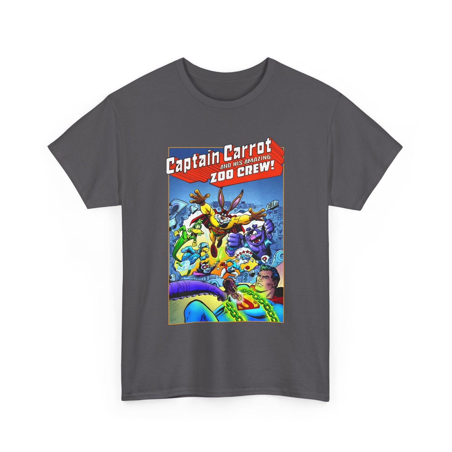 Captain Carrot & Zoo Crew T-Shirt - DC Comics Bronze Age Funny Animals, Superman Guest Star - 1980s