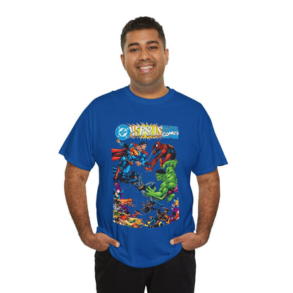 DC Comics Vs Marvel Comics T-Shirt - George Perez Art - Superman, Hulk, Batman, Spider-man, X-Men, New Teen Titans