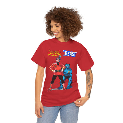 Wonder Man & Beast T-Shirt - George Perez Art - Popular Avengers, X-Men Members - Simon Williams & Hank McCoy - Marvel Comics