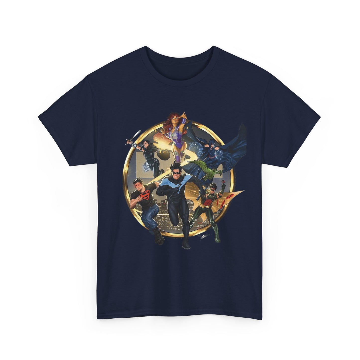 Titans T-Shirt - Taurin Clarke Art - Nightwing, Raven, Starfire, Wonder Girl, Superboy, Robin - DC Comics