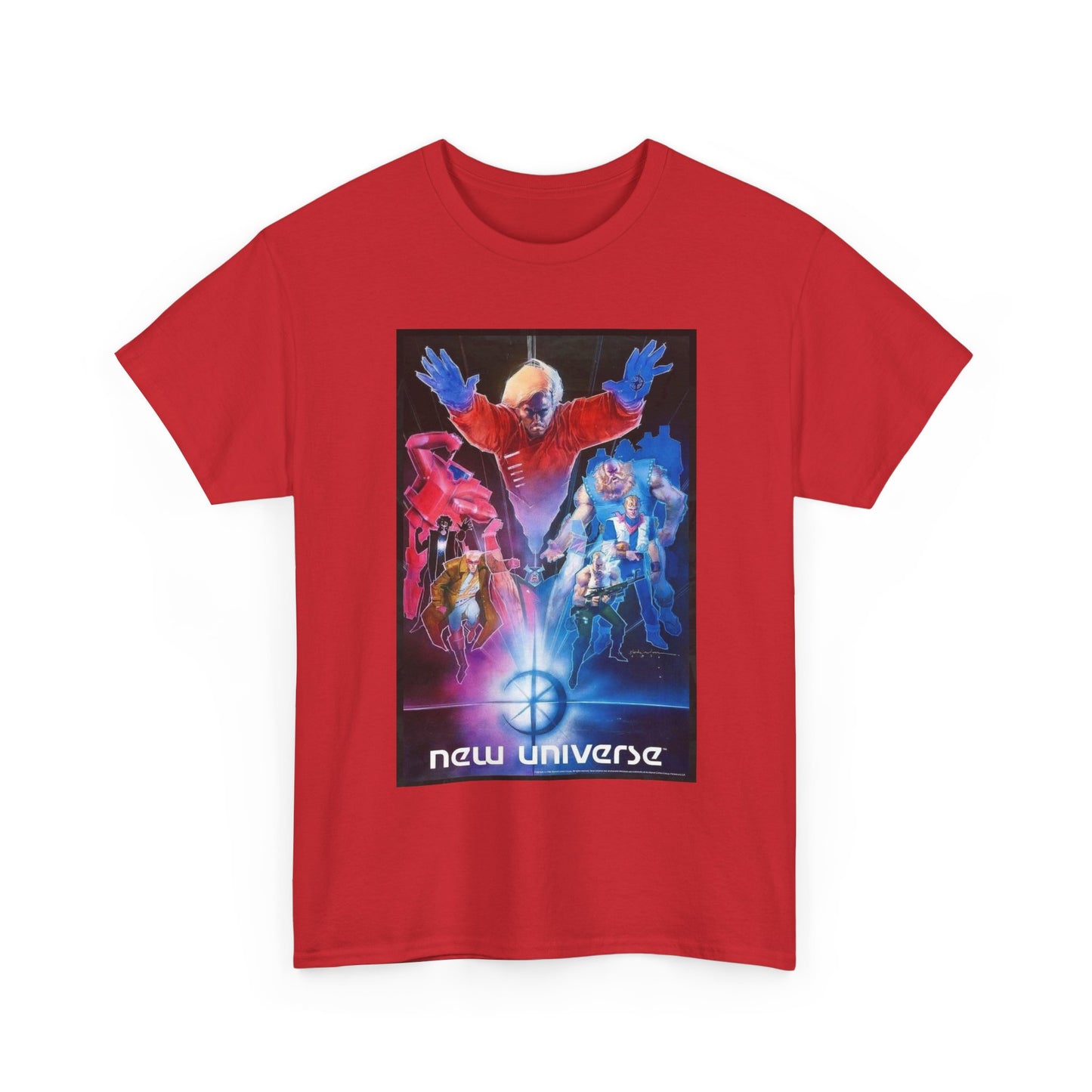 New Universe T-Shirt - Bill Sienkiewicz Art - Star Brand, Night Mask, Justice, DP7, Psi-Force, Kickers Inc - Marvel Comics