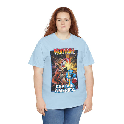 Wolverine Vs Captain America T-Shirt - Mike Zeck Classic Art - Marvel Comics