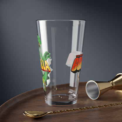 Godzilla Pint Glass, 16oz - Hanna-Barbera Animated Series - Godzooky - Toho - Saturday Morning - Classic 1970s Cartoon