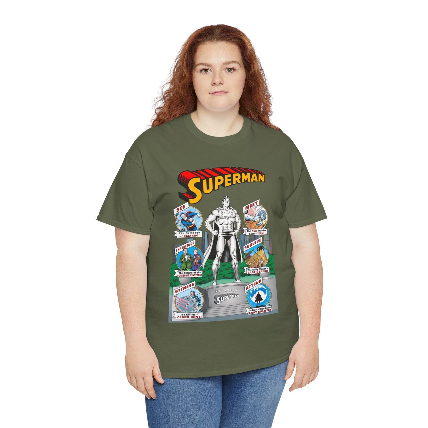 Superman T-Shirt - Curt Swan Art - Whatever Happened to the Man of Tomorrow? - Brainiac, Lex Luthor, Bizarro, Toyman, Daily Planet - Alan Moore Story - DC Comics