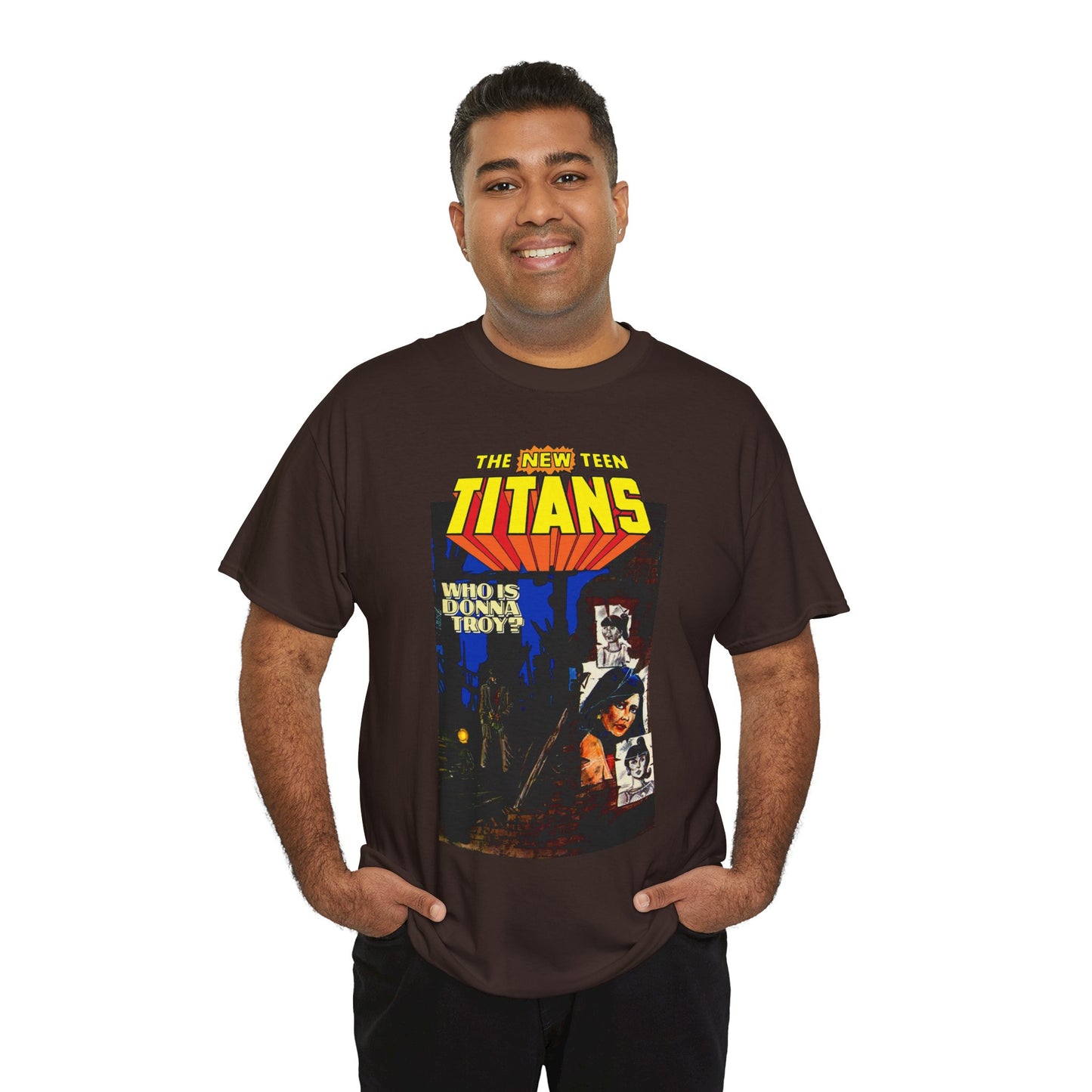 New Teen Titans T-Shirt - Classic George Perez Art - Who is Donna Troy? - Iconic Story and Cover - Robin/Dick Grayson - Popular DC Comics 1980s Series