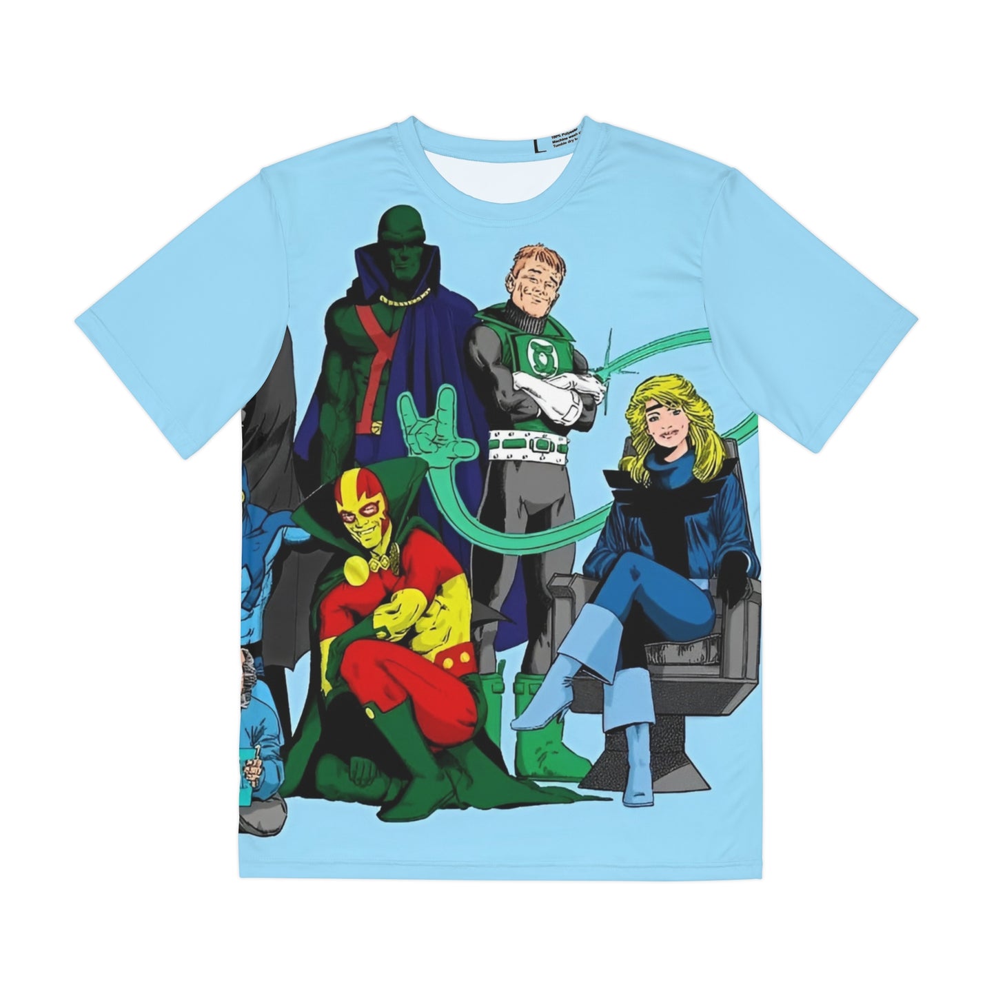 Justice League International All Over Print Tee (Polyester) - Kevin Maguire Art - DC Comics
