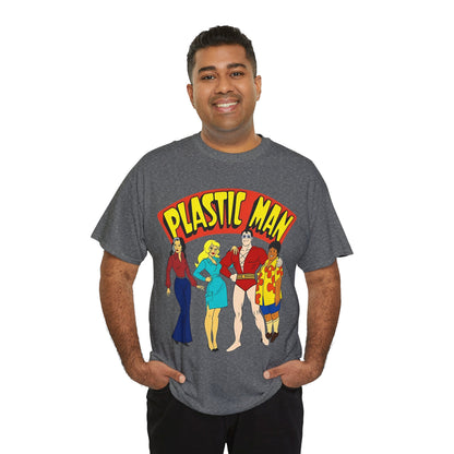 Plastic Man T-Shirt - Penny, Hula-Hula - Ruby-Spears Saturday Morning Cartoon 1980s - DC Comics Character