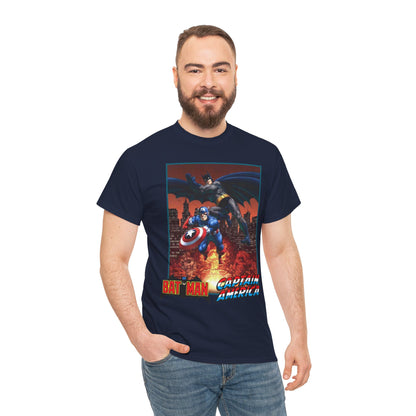 Batman & Captain America T-Shirt - John Byrne Art - Joker & Red Skull - Marvel & DC Comics Crossover Art