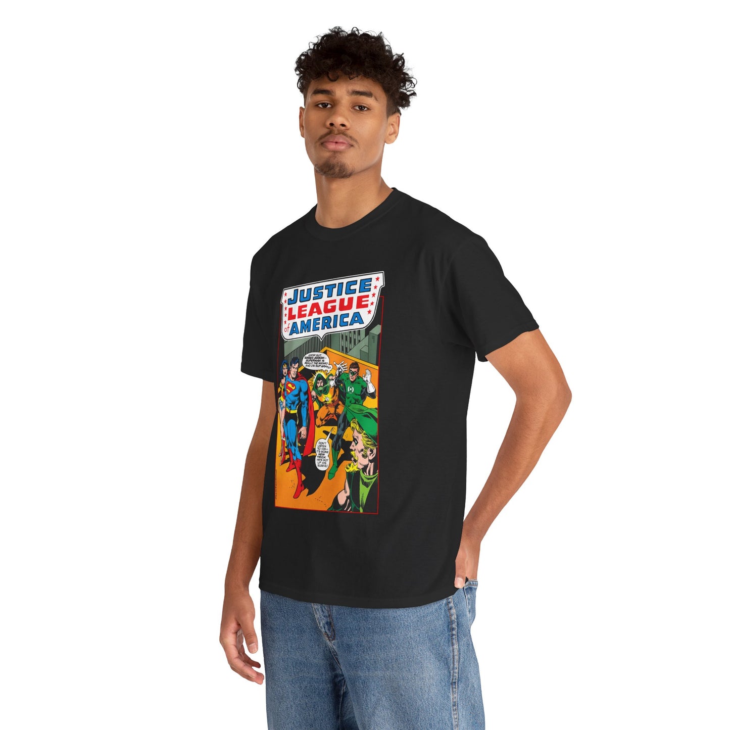 Justice League of America T-Shirt - Dick Dillin Art - Superman, Wonder Woman, Green Arrow, Green Lantern - DC Comics