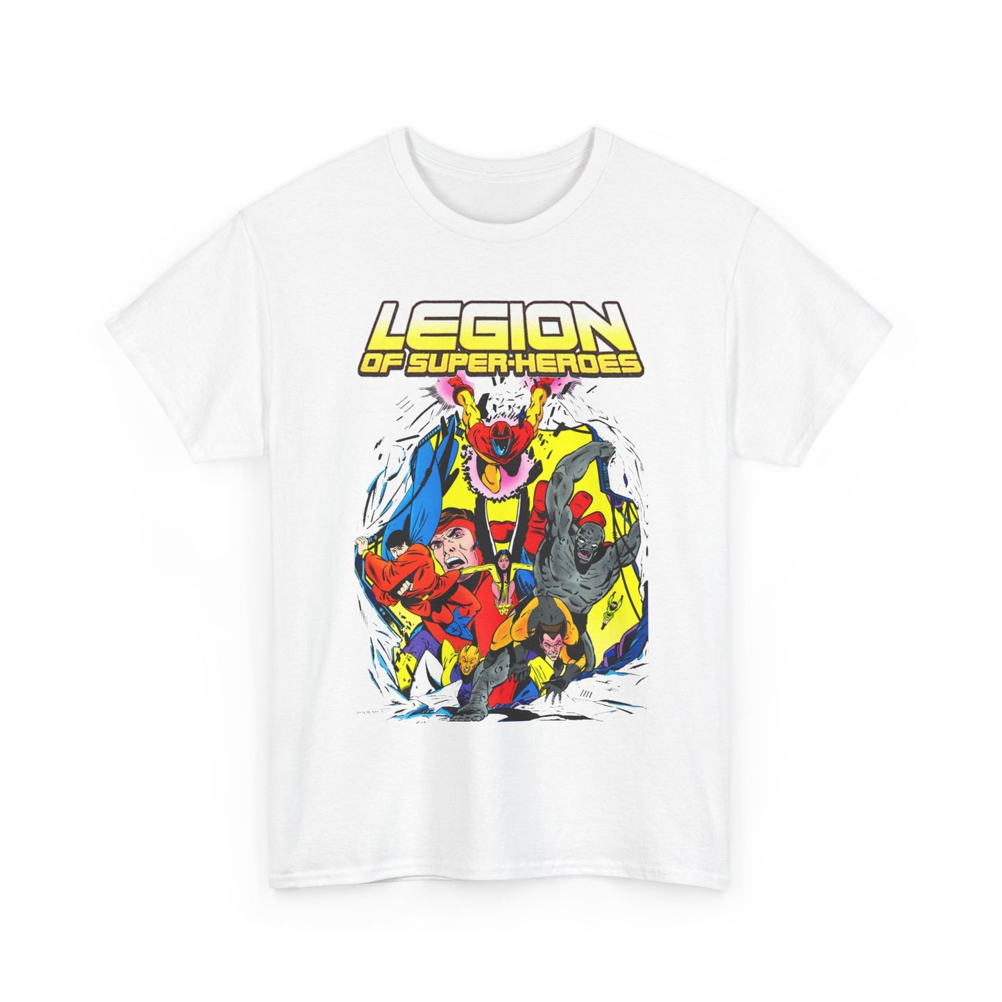 Legion of Super-Heroes T-Shirt - Mon-El, Colossal Kid, Wildfire, Dawnstar, Blok, Timber Wolf - LOSH - DC Comics