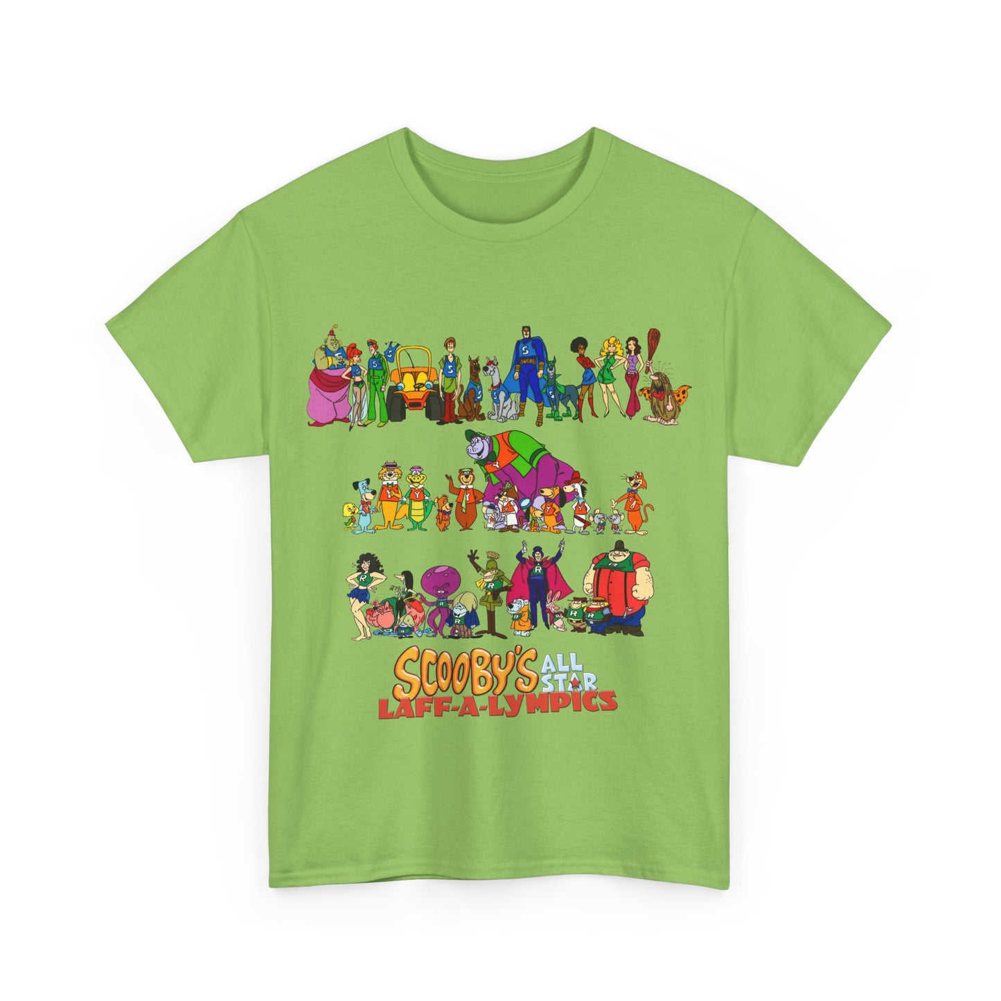 Scooby's All-Star Laff-A-Lympics T-Shirt - Hanna-Barbera Cartoon - Speed Buggy, Yogi Bear, Grape Ape, Scooby Dum, Shaggy, Wally Gator