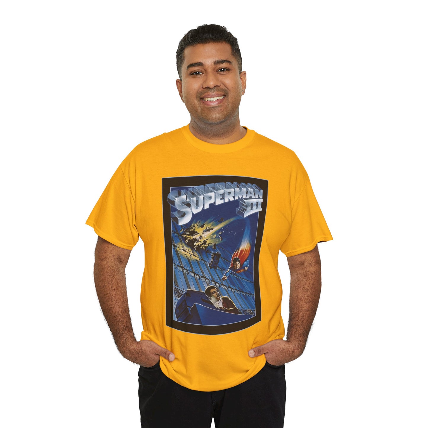Superman III T-Shirt - Movie Poster Art - Christopher Reeve & Richard Pryor - Metropolis, Man of Steel - DC Comics