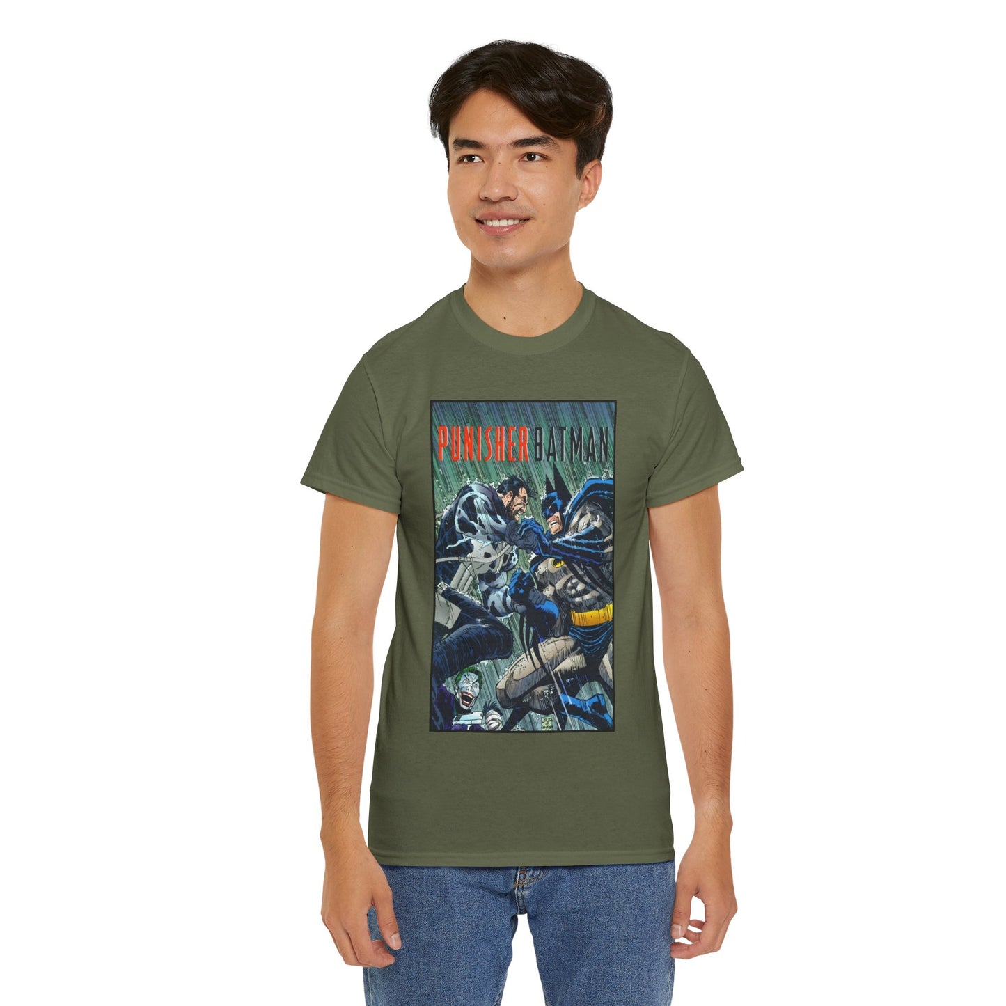 Punisher/Batman T-Shirt - John Romita Jr Art - Deadly Knights, Joker - DC Comics/Marvel Comics