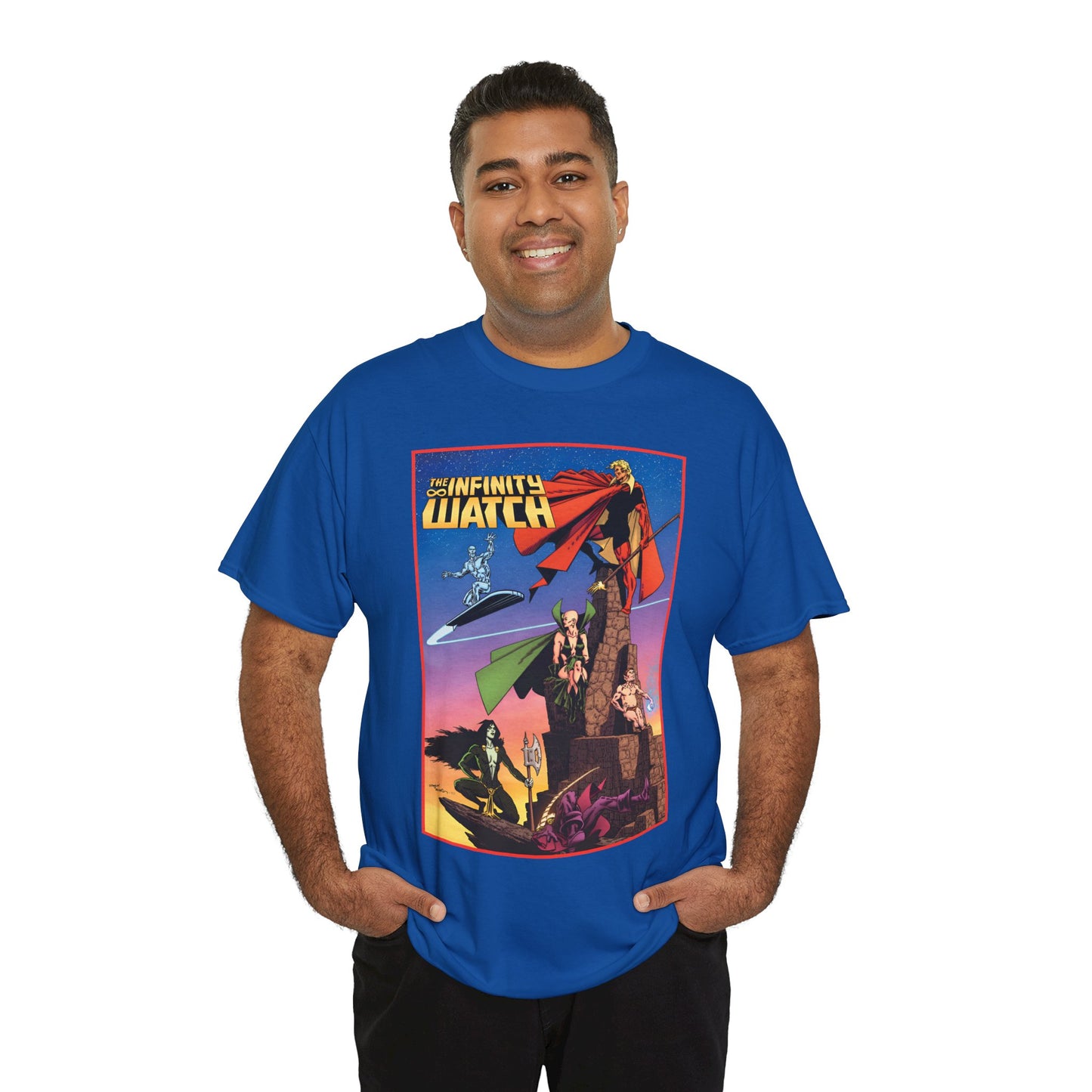 Infinity Watch T-Shirt - Jim Starlin Art - Adam Warlock, Silver Surfer, Moondragon, Pip the Troll - Marvel Comics