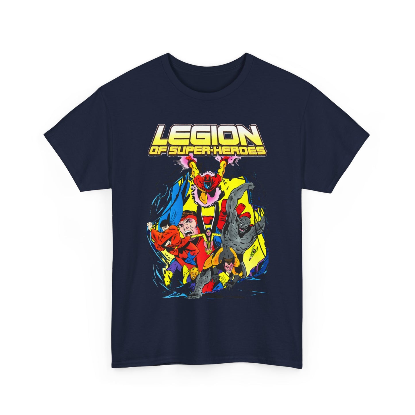 Legion of Super-Heroes T-Shirt - Mon-El, Colossal Kid, Wildfire, Dawnstar, Blok, Timber Wolf - LOSH - DC Comics