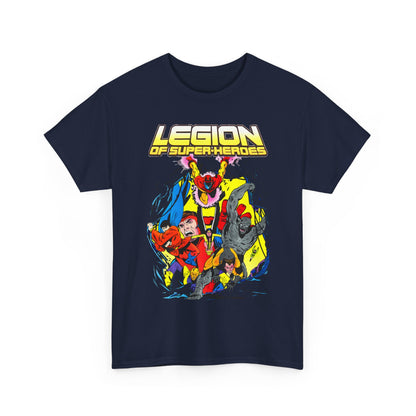 Legion of Super-Heroes T-Shirt - Mon-El, Colossal Kid, Wildfire, Dawnstar, Blok, Timber Wolf - LOSH - DC Comics
