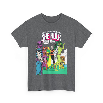 She-Hulk T-Shirt - John Byrne Art - West Coast Avengers Appearance - Hawkeye, Scarlet Witch, Wonder Man, Vision, Tigra - Marvel Comics