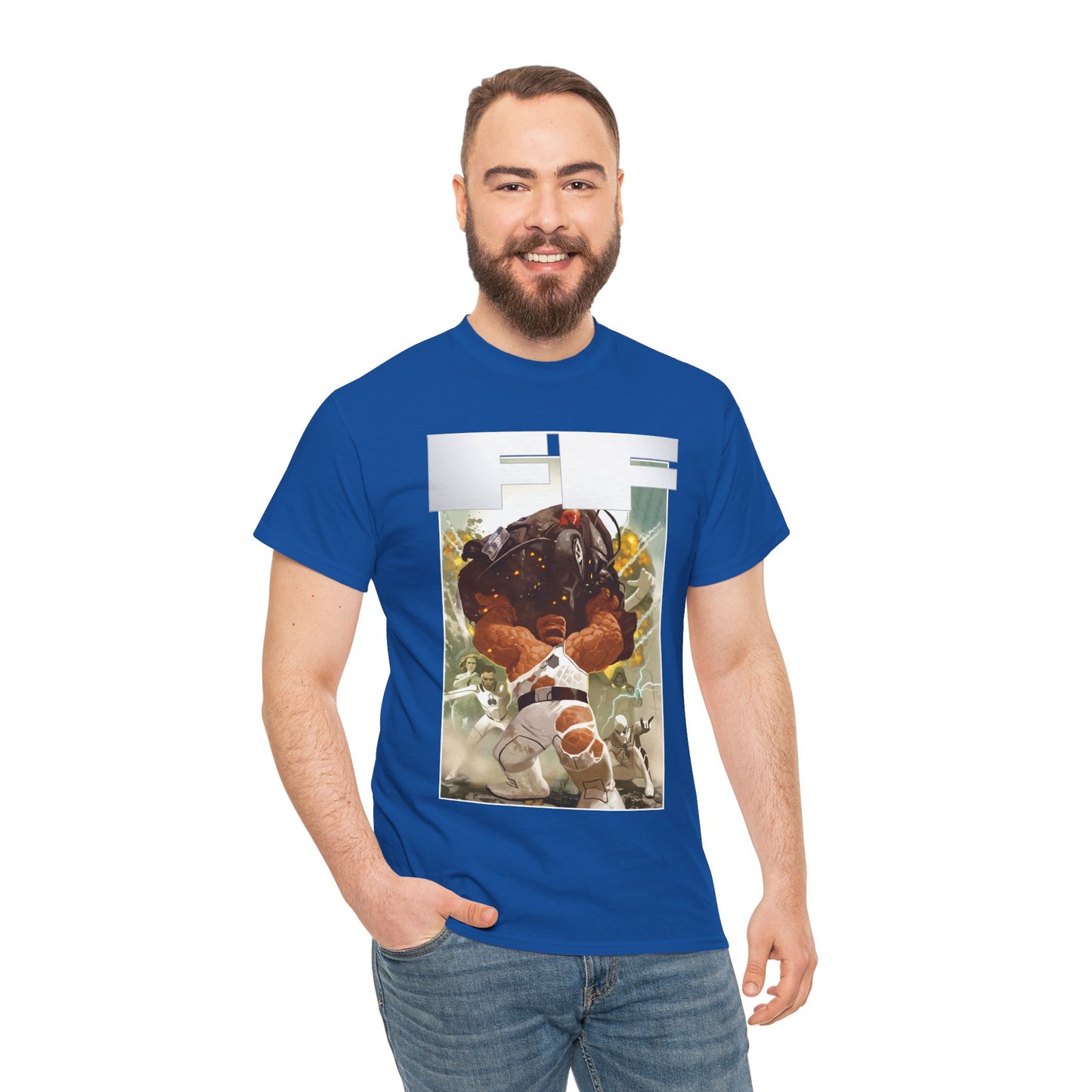 FF T-Shirt - Daniel Acuna Art - Fantastic Four - Mr. Fantastic, Invisible Woman, Thing, Spider-Man - Marvel Comics