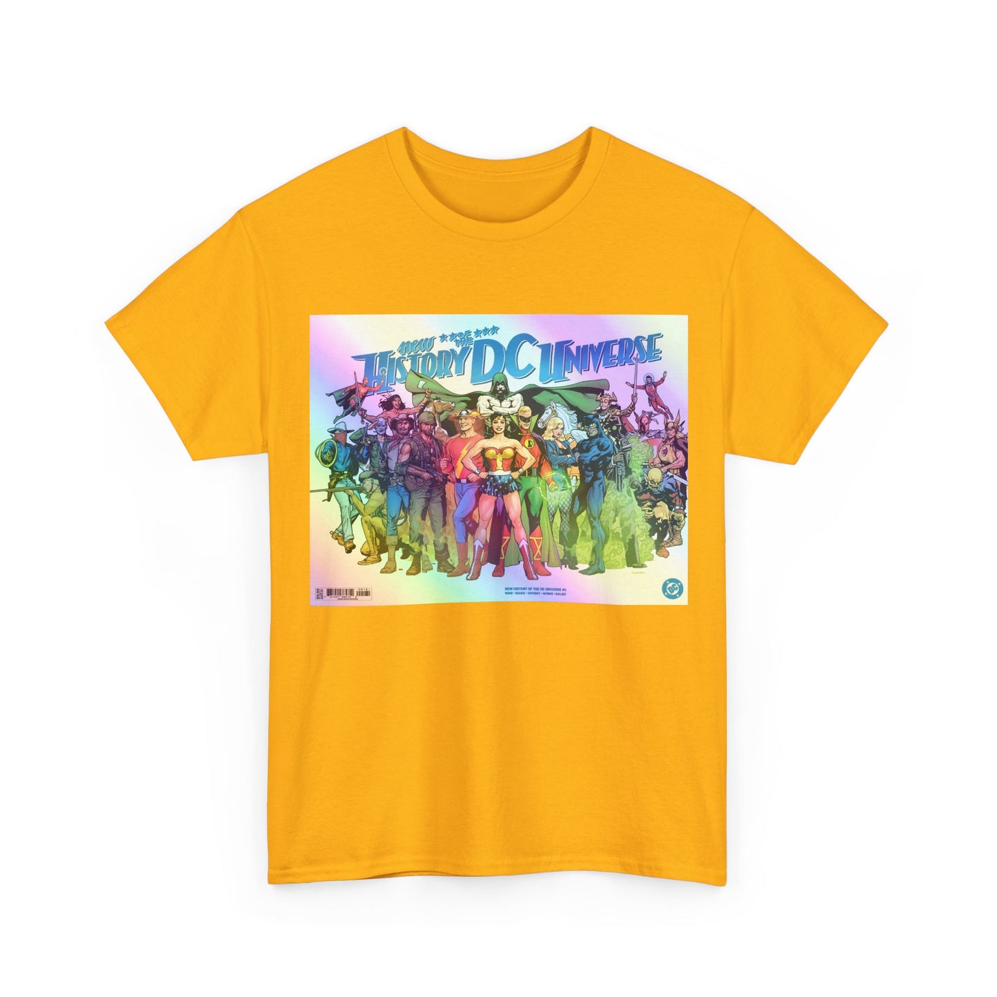 New History of the DC Universe T-Shirt - Wonder Woman, Wildcat, Black Canary, Sgt. Rock, Etrigan, Spectre, Jonah Hex - DC Comics
