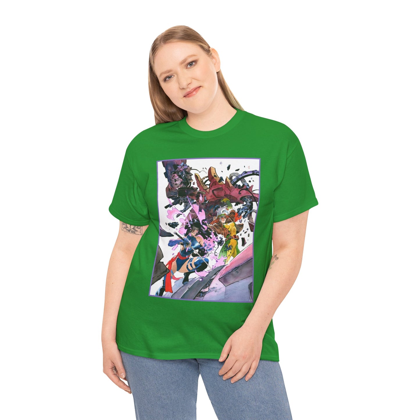 Rogue & Psylocke T-Shirt - Ripping Apart a Sentinel - X-Men Mutants - Marvel Comics