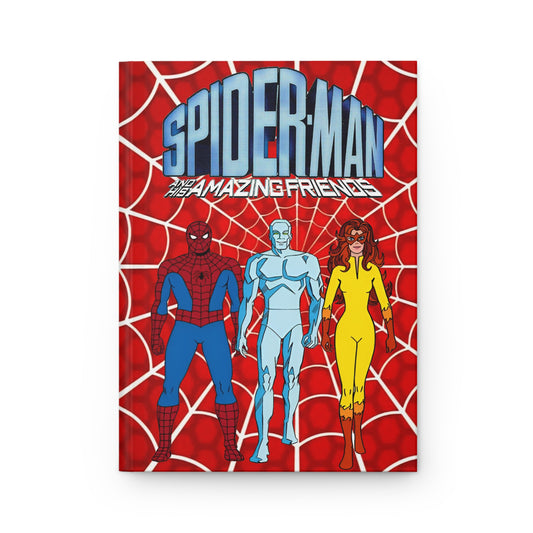Spider-Man & His Amazing Friends Hardcover Journal - 150 Lined Pages - Firestar, Iceman - Marvel Comics 1980s Cartoon Series
