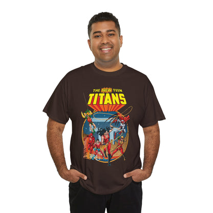 New Teen Titans T-Shirt - George Perez Art - Wonder Girl, Flash, Robin, Speedy, Aqualad, Hawk - DC Comics