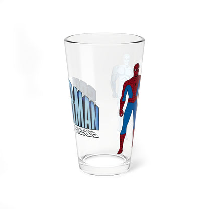 Spider-Man & His Amazing Friends Pint Glass, 16oz - Firestar, Iceman - 1980s Saturday Morning Cartoon - Marvel