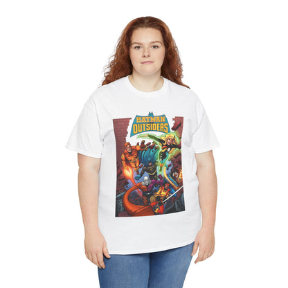 Batman & the Outsiders T-Shirt - Jim Aparo Art - Metamorpho, Katana, Halo, Black Lightning, Geo-Force - DC Comics