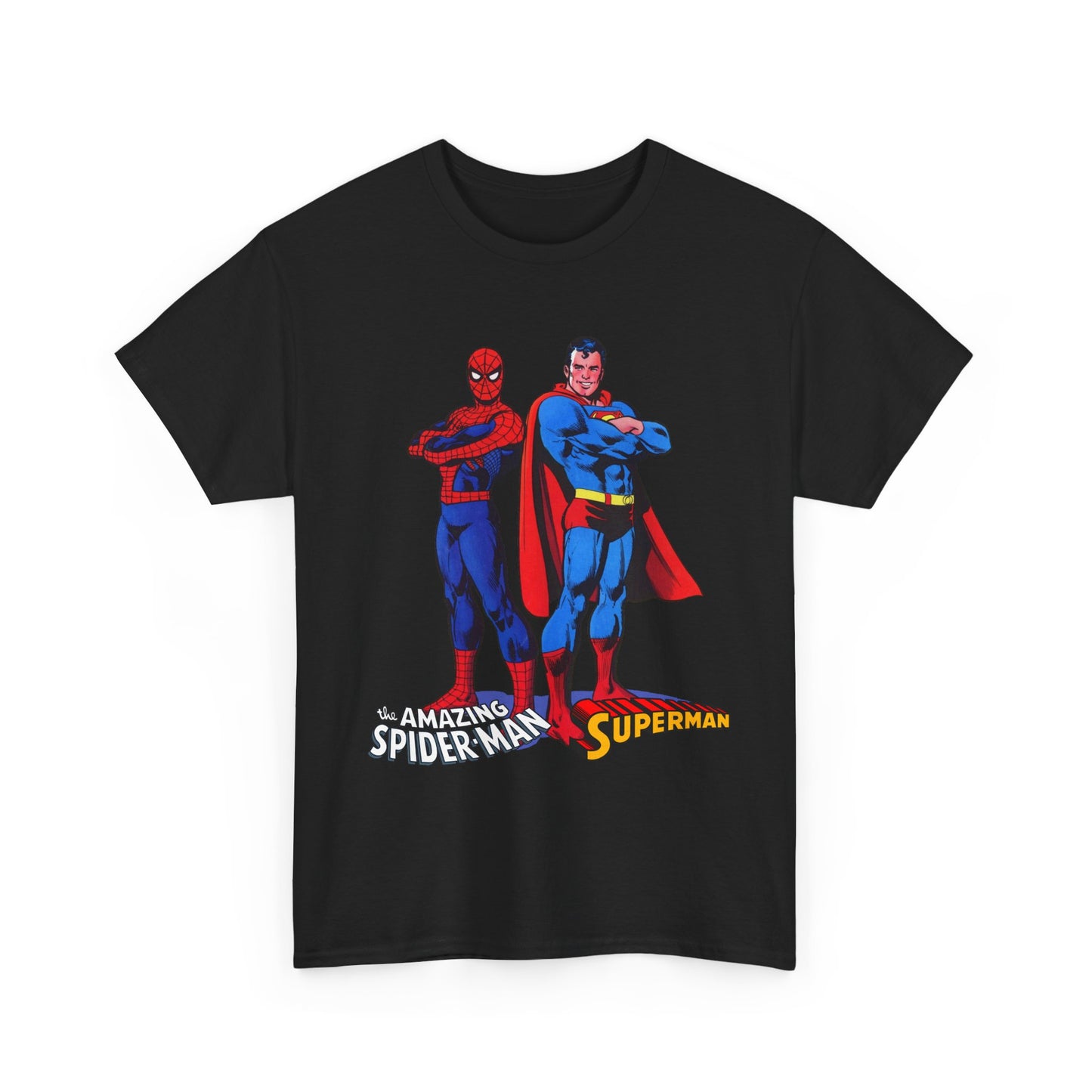 Amazing Spider-Man & Superman T-Shirt - Classic 1970s Marvel/DC Comics Crossover - Peter Parker & Clark Kent