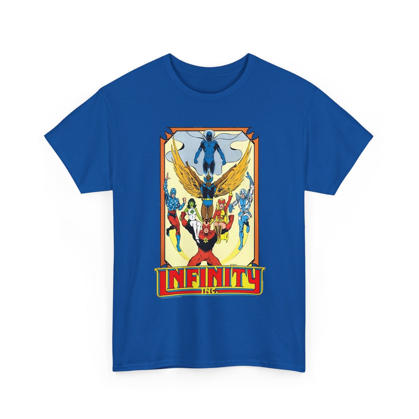 Infinity Inc Shirt - Todd McFarlane Art - Jade, Obsidian, Fury, Northwind, Nuklon, Silver Scarab, Star-Spangled Kid - JSA Successors - DC Comics