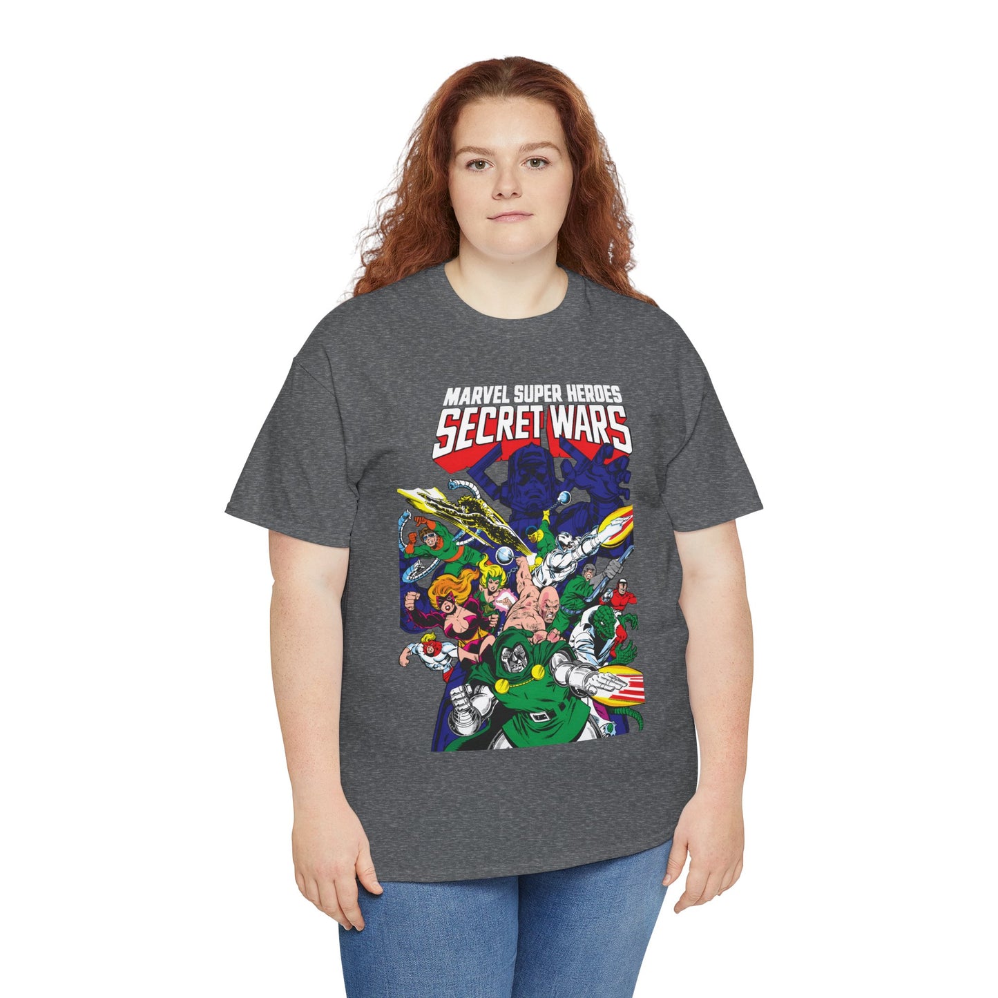 Marvel Super-Heroes Secret Wars T-Shirt - The Bad Guys - Dr Doom, Galactus, Doctor Octopus, Titania, Absorbing Man, Enchantress - Marvel Comics Series