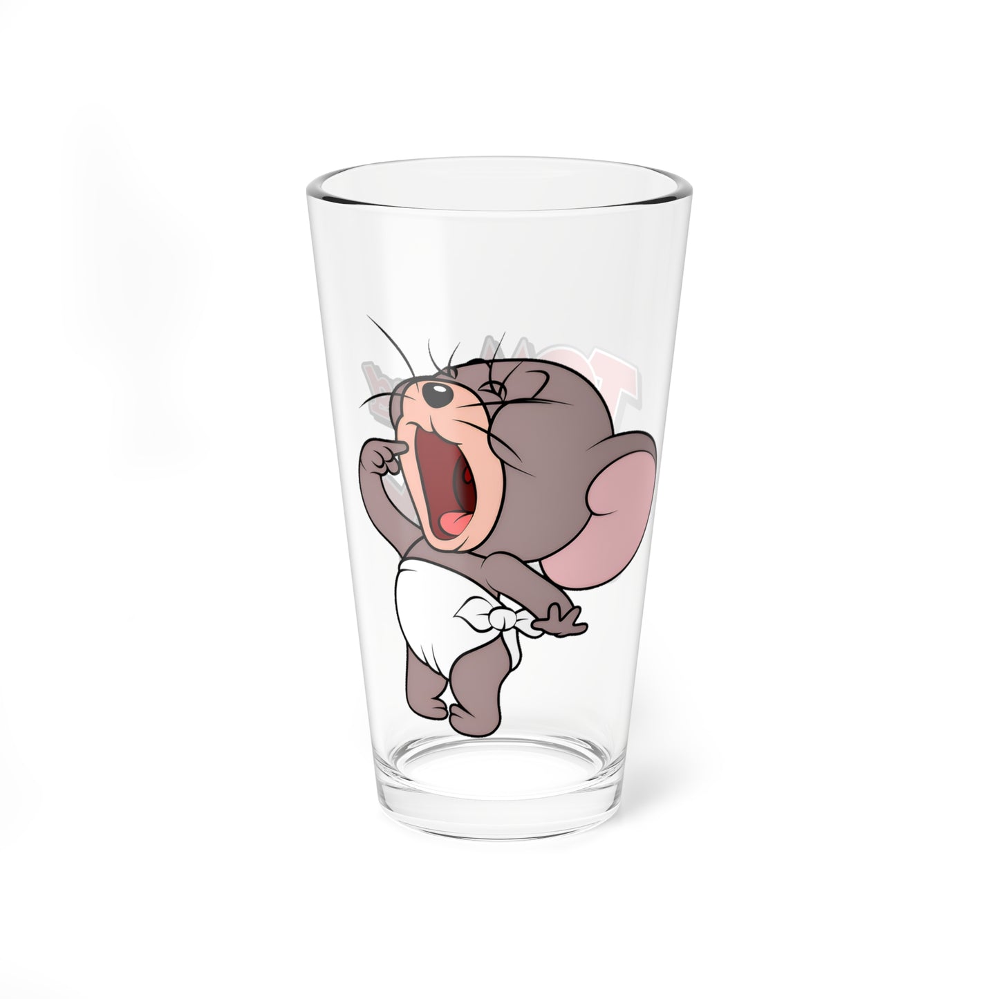 Nibbles Pint Glass, 16oz - Tom & Jerry Cartoon Mouse - "Tuffy" - Hanna-Barbera Saturday Morning Cartoon