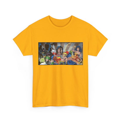 Justice League T-Shirt - Kevin Maguire Art - Superman, Wonder Woman, Flash, Aquaman, Green Lantern - DC Comics