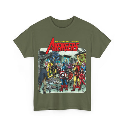 Classic Avengers T-Shirt - George Perez Art - Captain America, Hawkeye, Iron Man, Vision, Scarlet Witch, Quicksilver, Jarvis - Marvel Comics
