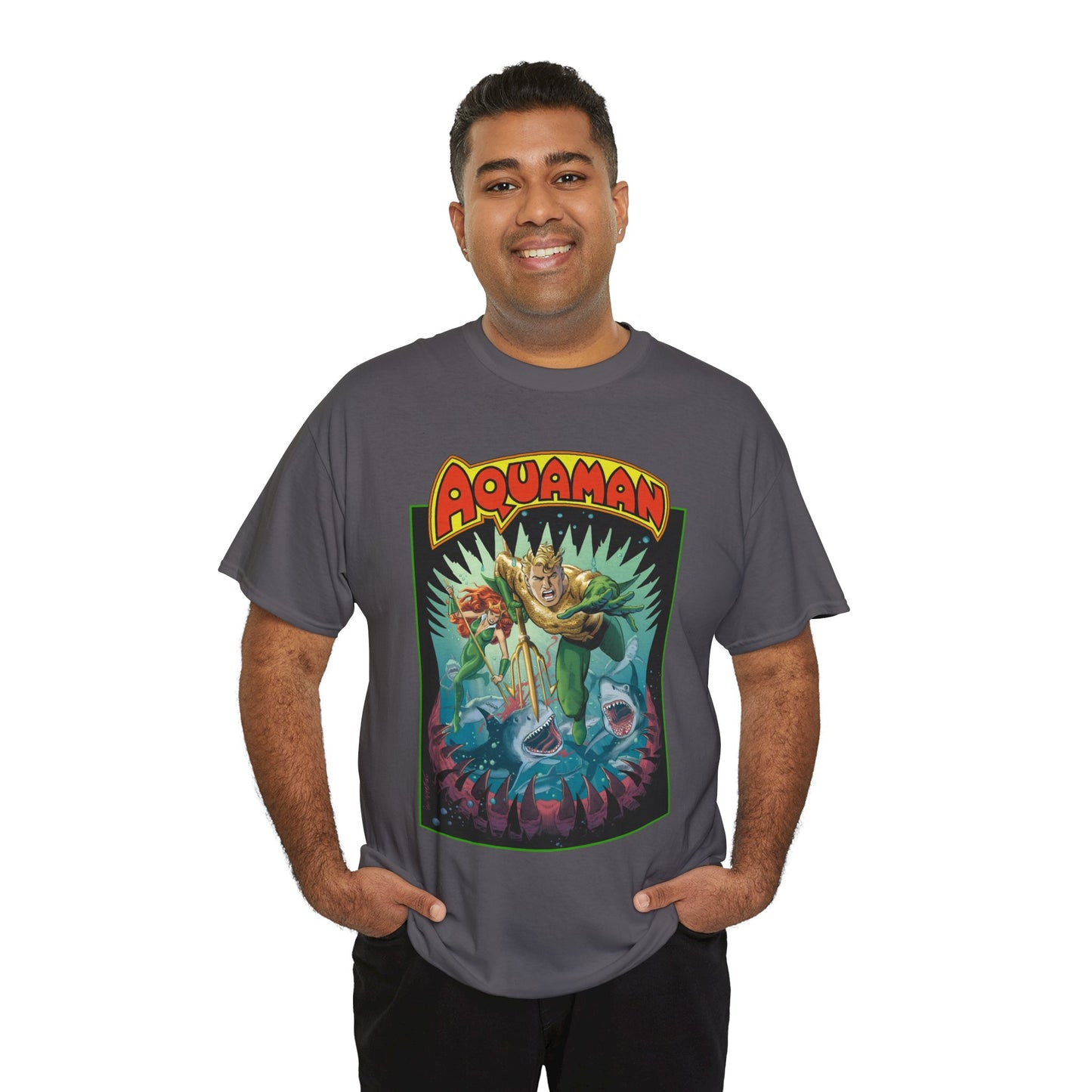 Aquaman T-Shirt - José Luis García-López Art - 80th Anniversary Variant Cover - Arthur Curry, Mera, Bronze Age Look - DC Comics