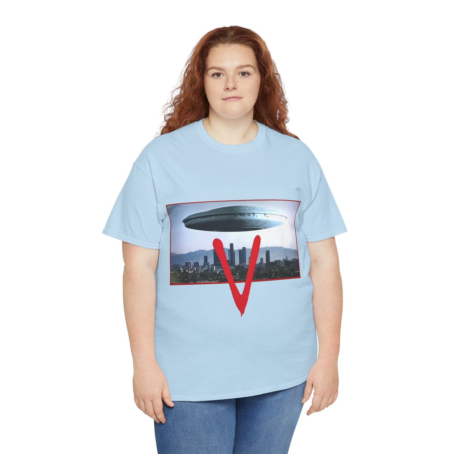V T-Shirt - The Visitors Mothership - Popular NBC Sci-Fi TV Series from the 1980s