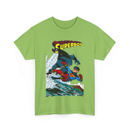 King Shark Vs Superboy T-Shirt - Tom Grummett Art - Connor Kent, Kon-L - Superman Family - DC Comics