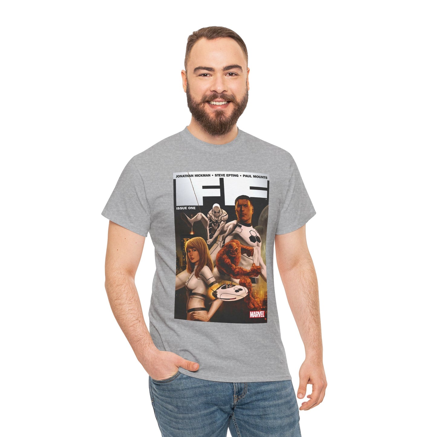 FF #1 T-Shirt - Steve Epting Art - Fantastic Four/Future Foundation - Spider-Man, Mr. Fantastic, Invisible Woman, The Thing - Marvel Comics